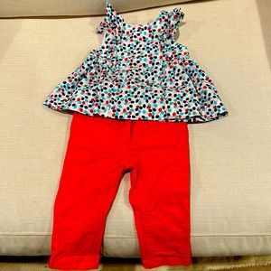 Adorable Jacadi peplum top and matching Jacadi jeans